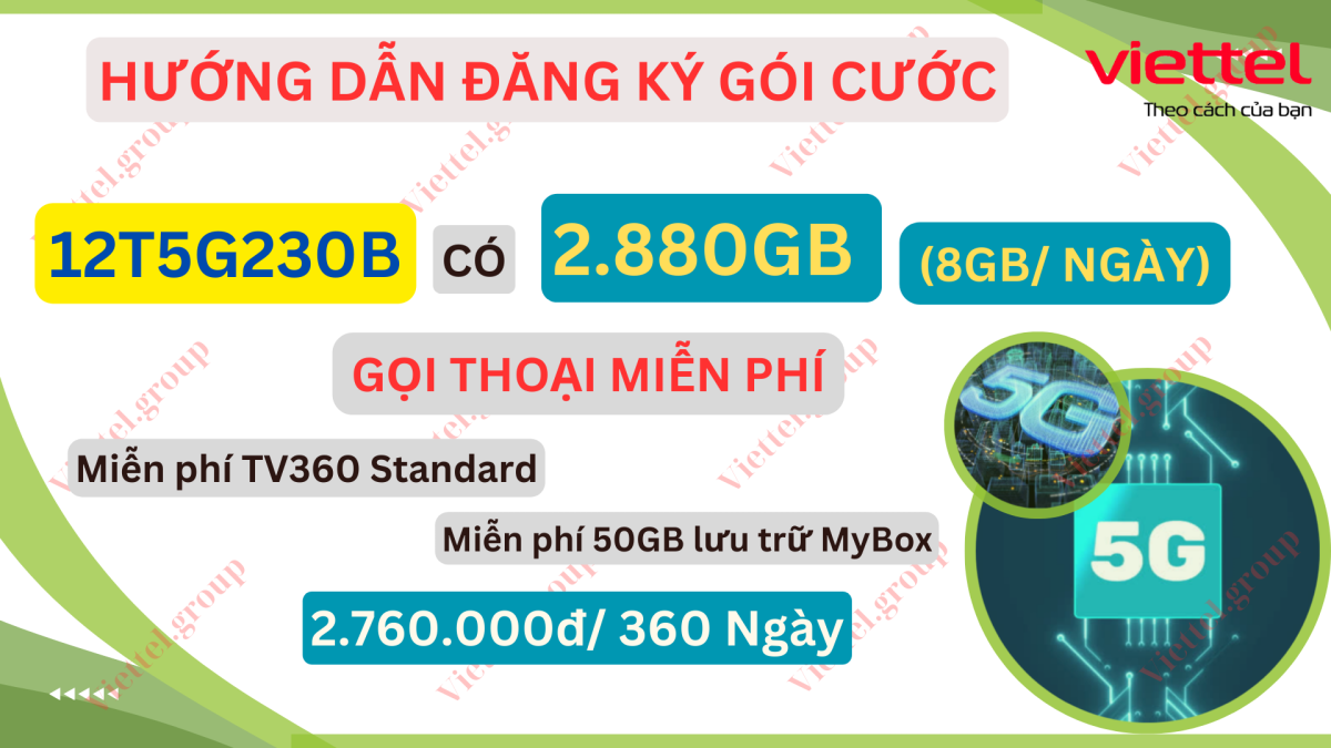 Gói cước 12T5G230B Viettel