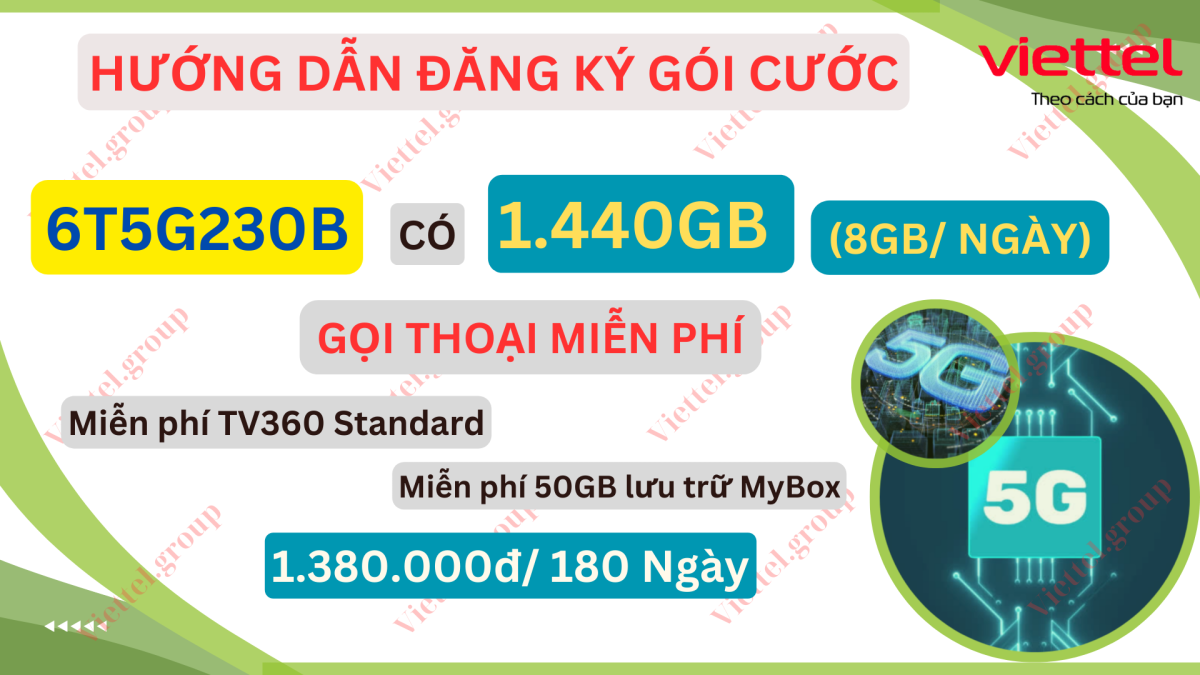 Gói cước 6T5G230B Viettel