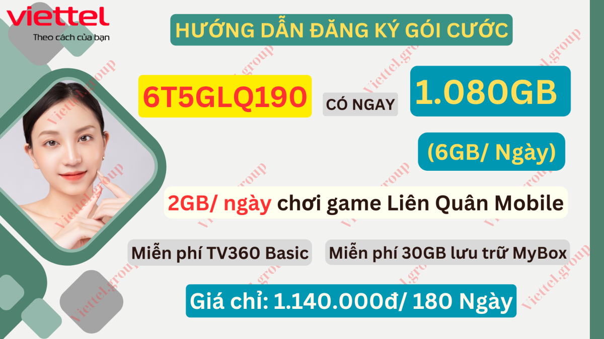 Gói cước 6T5GLQ190 Viettel